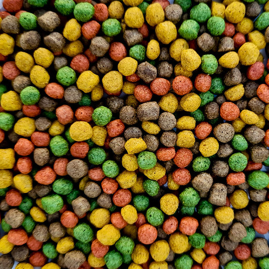 Multi-Mix Koi Food 6mm (15kg) - The 4 varieties feed mix for Koi and pond fish for balanced fish nutrition with salmon oil, spirulina, astaxanthin, and wheat germ.