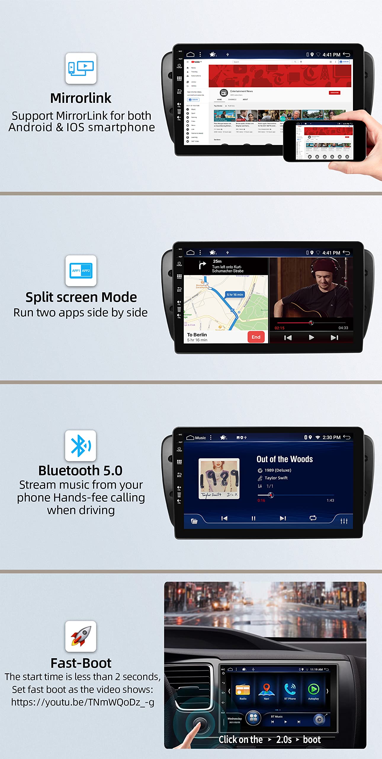 JOYX Android 14 car radio fits Seat Ibiza 6J (2009-2014) - [4G+64G] - Built-in DSP/Carplay/Android Auto - Camera MIC FREE - 9 inch - With SWC 4G WiFi Bluetooth 5.0 DAB Fast-Boot 360-camera
