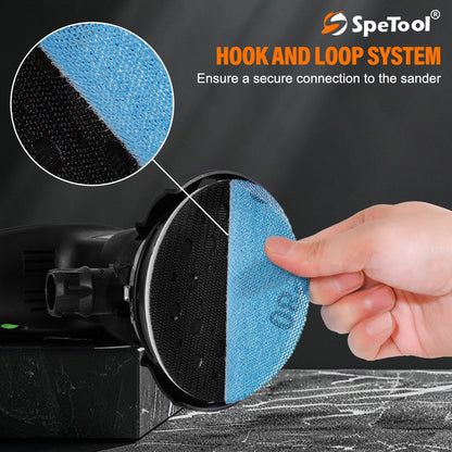 SpeTool Sanding Mesh 125mm Velcro 30 Pcs Sanding Discs Grit 120 Dust-Free Velcro Sandpaper for Wood, Drywall, Metal, Epoxy Resin