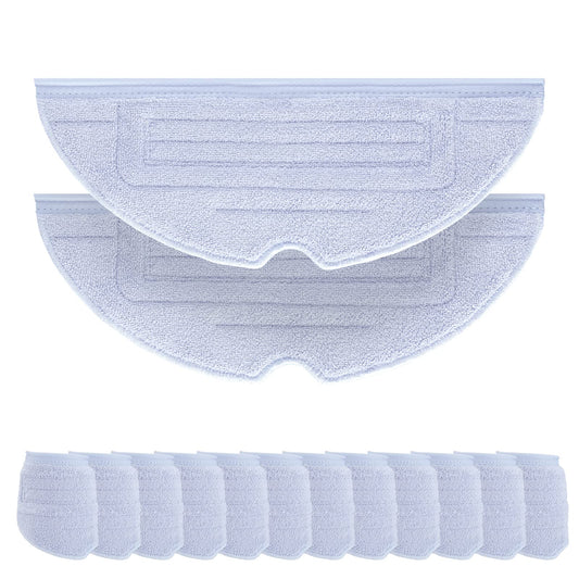 12 Piece Cleaning Cloth Accessory Kit for Roborock S8 / S8+ / S7 MaxV / S7 MaxV Plus / S7 MaxV Ultra / S7 Pro Ultra / S7 / S7+ Robot Vacuum Microfiber VibraRise Mop Cloth Replacement (Blue Gray)