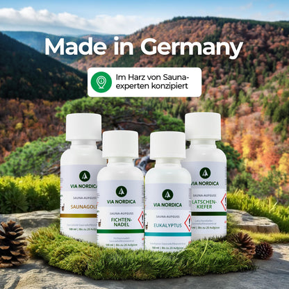 VIA NORDICA Sauna infusion set [BreathEasy complex formula] Sauna scents & essential oils - Great sauna infusion trial set, sauna oil sauna scent sauna accessories wellness infusion scent oil - Set Bio Breathe Freely