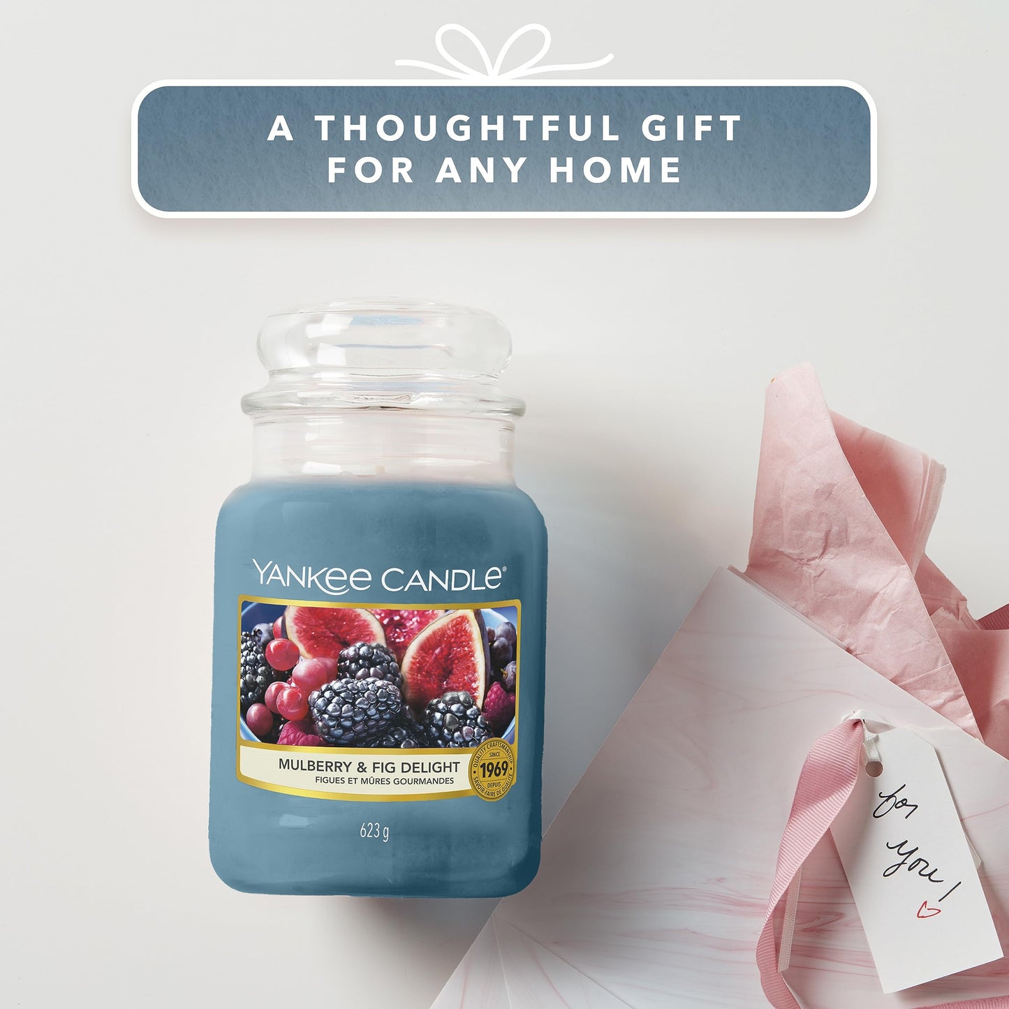 Yankee Candle large jar candle | Mulberry & Fig Delight scent | Long-lasting burn time up to 150 hours | Perfect for Mother's Day | Gifts for women