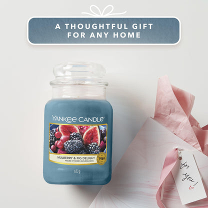 Yankee Candle large jar candle | Mulberry & Fig Delight scent | Long-lasting burn time up to 150 hours | Perfect for Mother's Day | Gifts for women