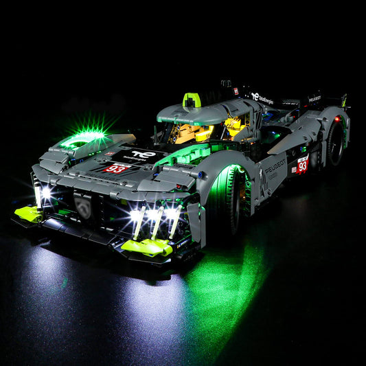 BRIKSMAX 42156 LED light kit for Peugeot 9X8 24H Le Mans Hybrid Hypercar - Compatible with Lego Technic building blocks model.