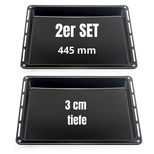 44.5 x 37.5 x 3 cm 2-pack set with 2 enamel-coated baking sheets