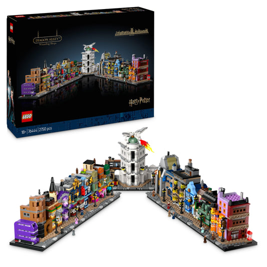 LEGO Harry Potter Diagon Alley - Display Miniature Street - 12 Microfigures to collect, incl. Harry Potter, Draco Malfoy, Hermione Granger - Gift for adults 76444