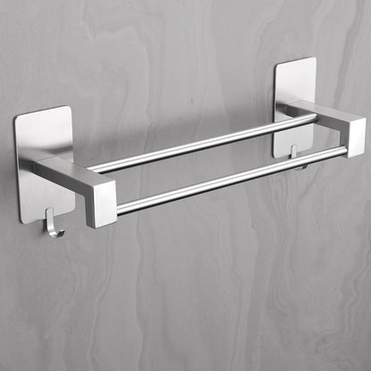 ALOCEO 44CM towel holder without drilling, made of SUS304 stainless steel. Double adhesive towel rack for bathroom, kitchen, shower wall. Silver color.
