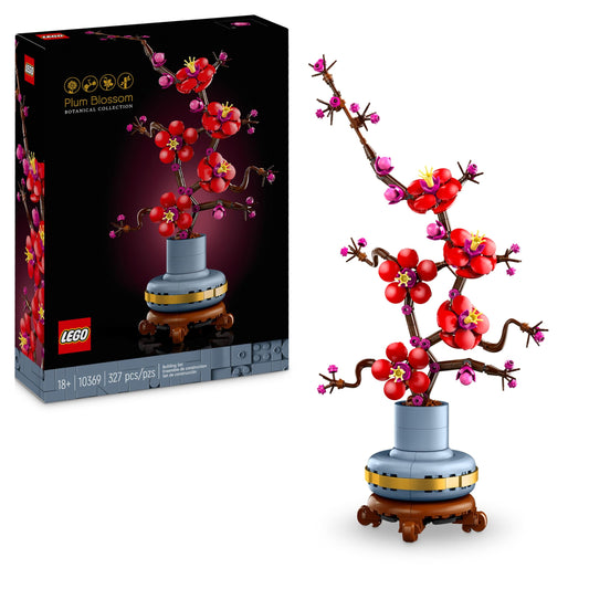 LEGO Botanicals Plum Blossom - Easy-care botanical flower decor from the Botanical Collection - Creative building set for adults - Relaxing activity - Artificial plant for collecting 10369