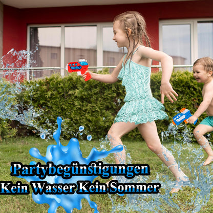 4-pack water gun for kids, small mini water pistols super water blaster water squirt gun outdoor water toy summer pool beach for boys/girls - gift package (red & blue)