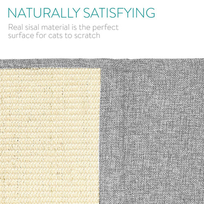 Navaris cat scratching mat scratch protection for sofa - sisal scratching carpet 130 x 45 cm for cat - couch cat scratching mat - also suitable for dogs.