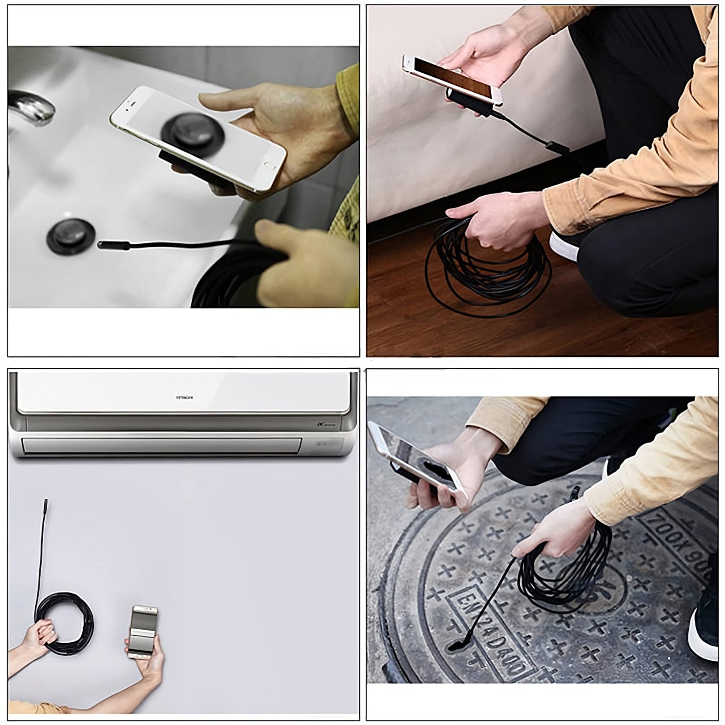 Retoo WiFi Endoscope Camera Mobile Endoscope Inspection Camera Pipe Camera 720P HD with LED Light for Android OS Windows Tablet PC IP67 Snake Camera Waterproof 5M
