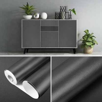GELAISI artificial leather self-adhesive 60*200cm gray leather patch kit self-adhesive leather patches, leather-look film decorative film furniture film wallpapers leather repair upholstery for cabinet leather bag car seat sofa