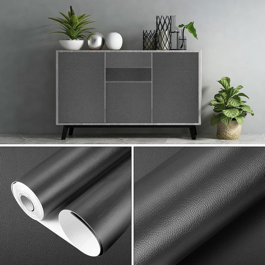 GELAISI artificial leather self-adhesive 60*200cm gray leather patch kit self-adhesive leather patches, leather-look film decorative film furniture film wallpapers leather repair upholstery for cabinet leather bag car seat sofa