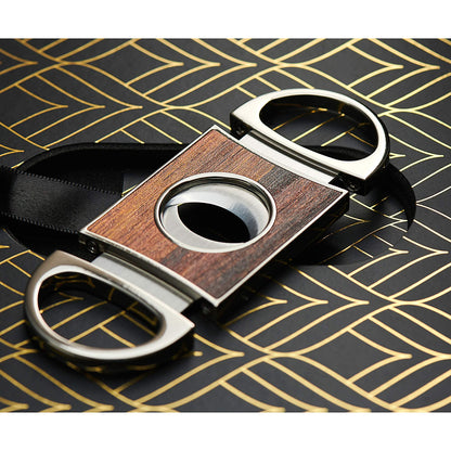 Whiskey Stones Gift Set with Cigar Cutter & Cigar Ashtray - 6 Handcrafted Premium Granite Stones - Luxurious Whiskey & Cigar Accessories Gold Foil Gift Box