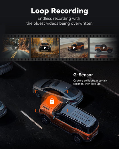 WOLFBOX 12" G840S 4K Mirror Dashcam with Rear Camera, 5.8GHz WiFi Car Camera with IPS Touchscreen Dual Dash Cam Mirror, Loop Recording and G-Sensor, Parking Monitor, GPS, Free 32GB Card.