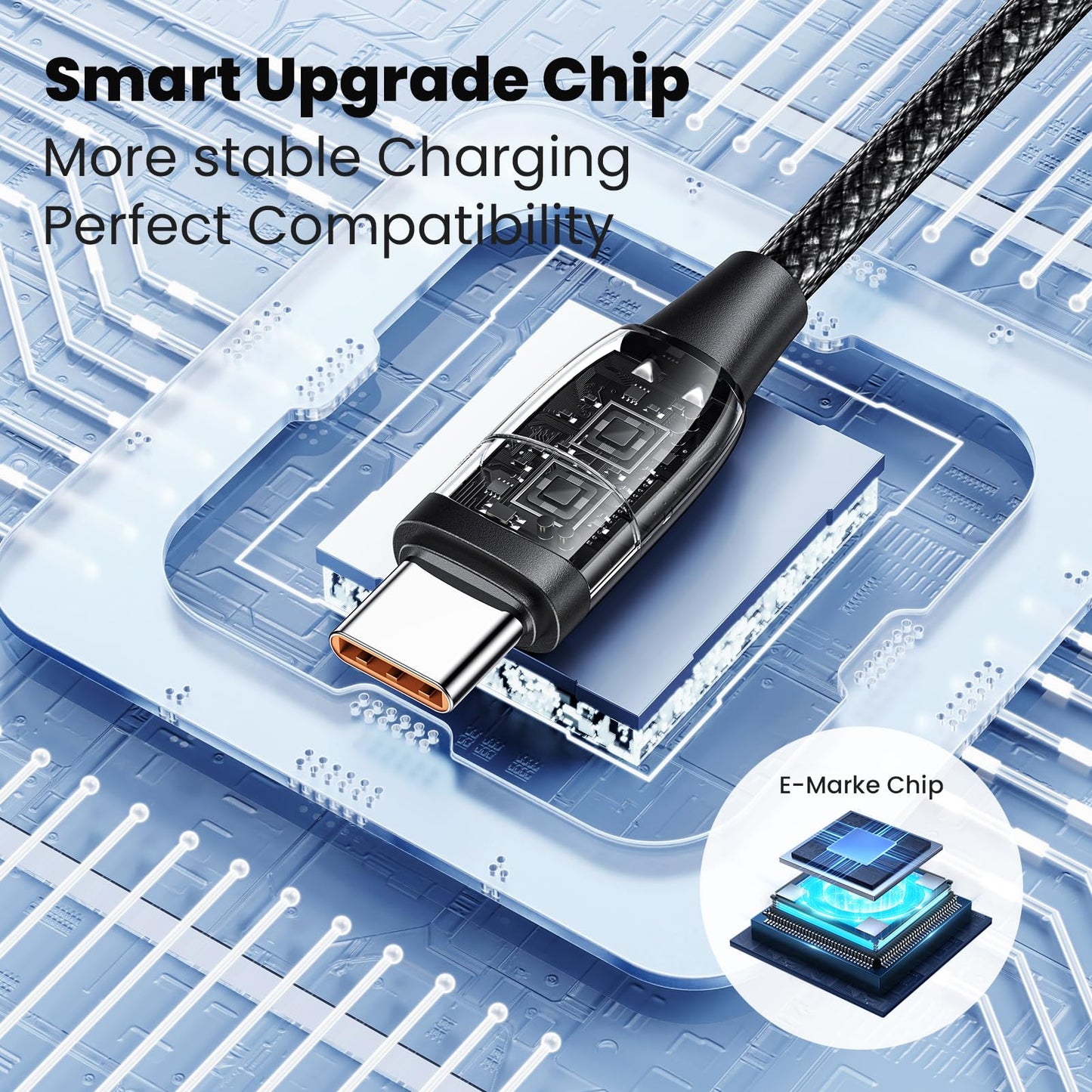 100W multi-USB cable, 6 in 1 multi charging cable USB C cable PD 5A fast charging cable USB A/C to USB C [100W] / iP [30W] / Micro [18W] Multiple universal charging cable for laptop tablet phone, 1.2M black