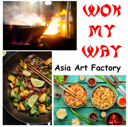 AAF Nommel ® Wok approx. 38 cm Ø round base for gas, induction hobs, professional carbon steel wok pan
