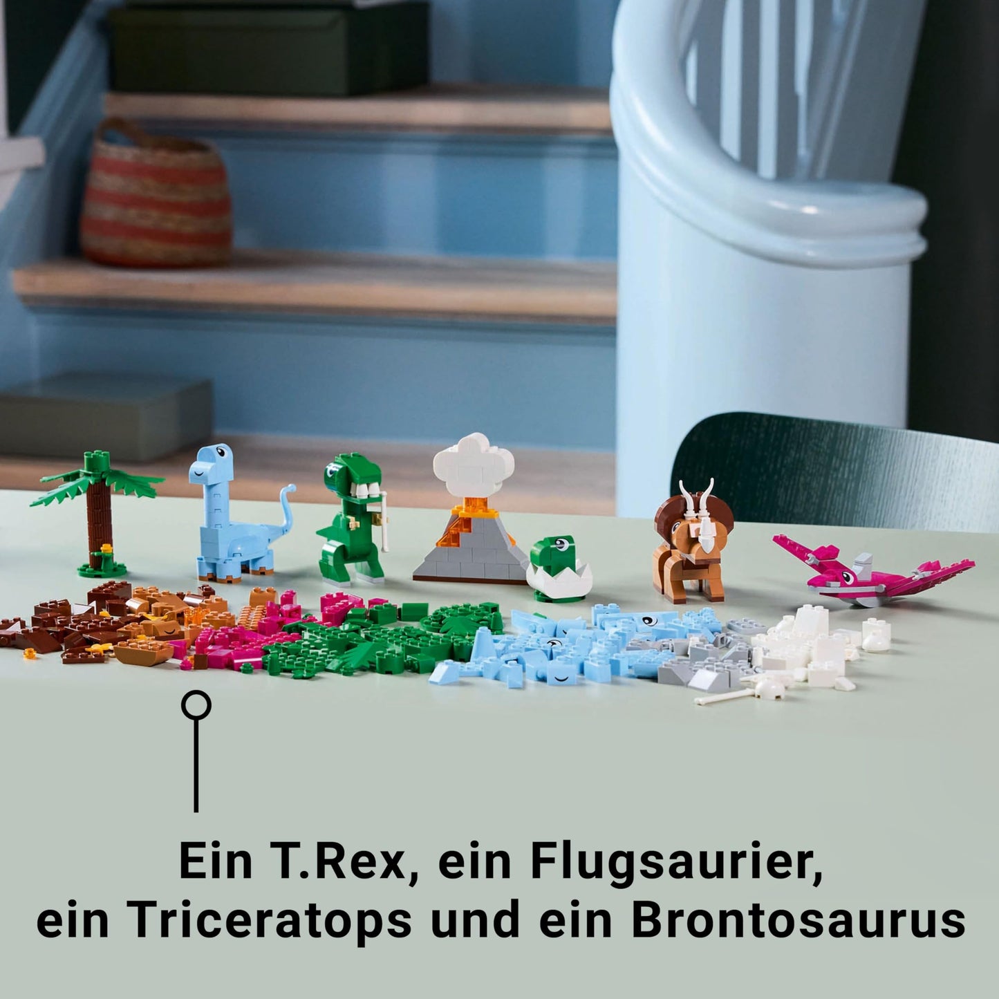 LEGO Classic Creative Dinosaurs, building set with models and animal figures made of bricks, imaginative play experience, gift for boys and girls aged 5 and up, includes T.Rex and Triceratops 11041