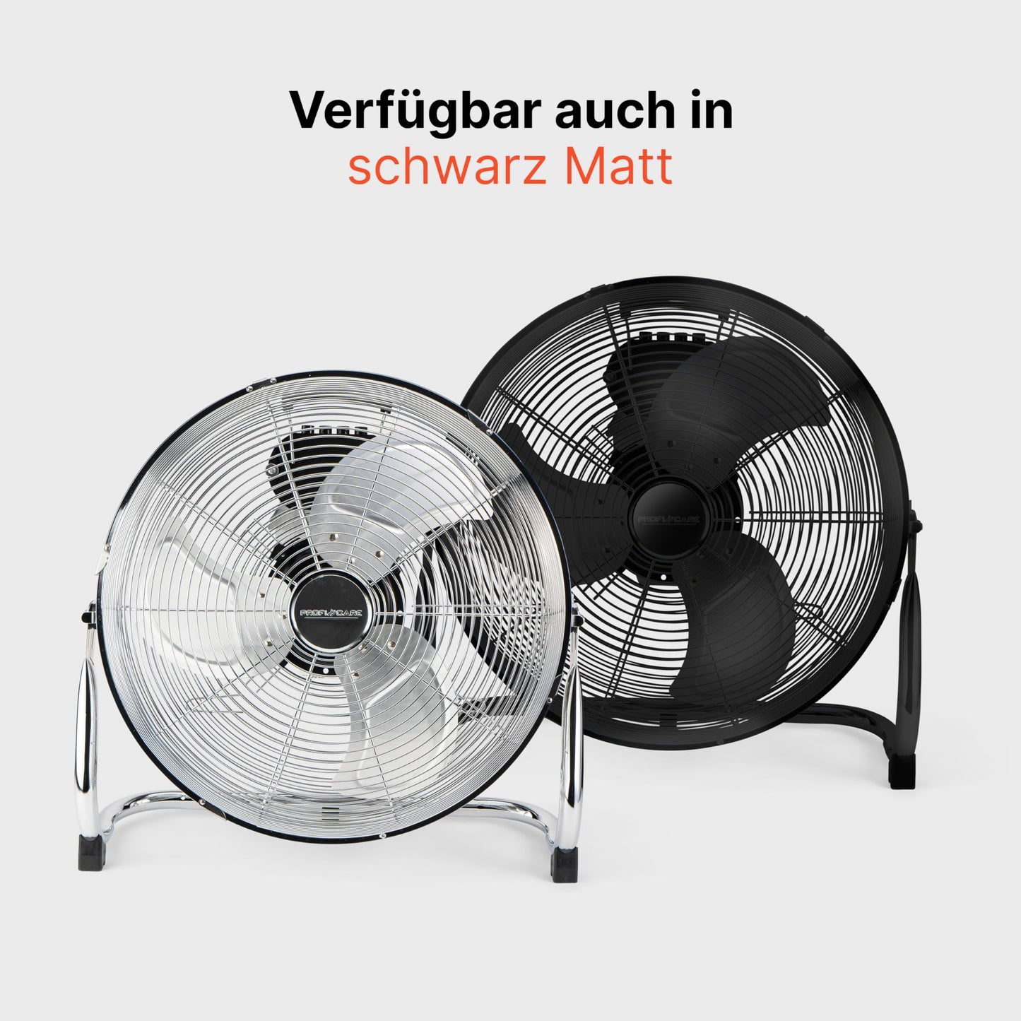 ProfiCare® Wind machine with 40 cm Ø | Fan adjustable angle | Floor fan 3 speeds | Metal fan quiet | Air cooler | Stand fan | Room cooler | PC-VL 3065 WM chrome