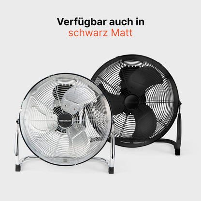 ProfiCare® Wind machine with 40 cm Ø | Fan adjustable angle | Floor fan 3 speeds | Metal fan quiet | Air cooler | Stand fan | Room cooler | PC-VL 3065 WM chrome
