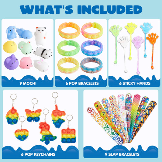 JOYIN 60 Pieces Kids Birthday Party Favor Set, Popular Fidget, Party Toys, Goodie Bags Fillers for Kids Birthday Party Favors, Giveaways, Classroom Prizes.