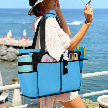 Fasrom Extra Large Mesh Beach Bag, Oversized Beach Tote for Beach Trip (Patent Pending), Blue