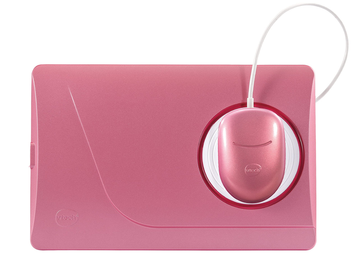 Vtech Genio Learning Laptop in pink - a learning computer with internet access, text program, and educational content on letters, words, math, logic, and more - for children aged 5-12 years.