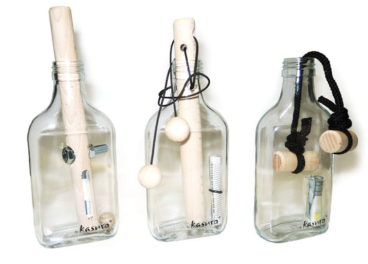 kasuro bottle safe 3-piece set: screw, loop, knot | money gift packaging | Your money gift for wedding, confirmation, communion, coming of age, birthday ...