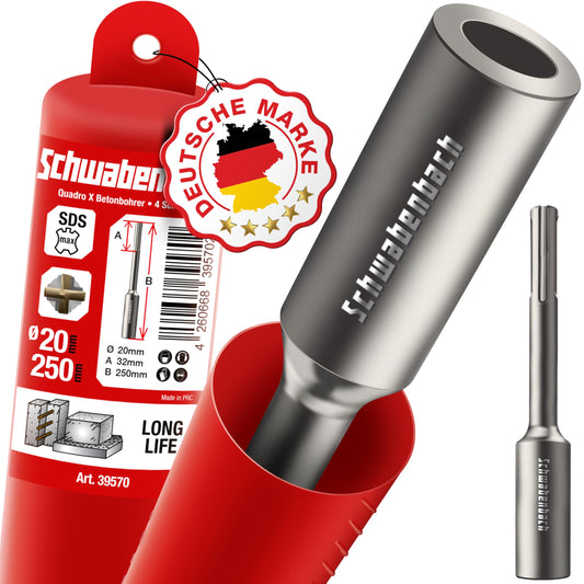 SCHWABENBACH® SDS MAX Earth Spike Driver - Robust tool for inserting deep earth spikes, 250 x Ø 32 mm, inner Ø 20 mm | Perfect for grounding stakes and secure earth anchoring.
