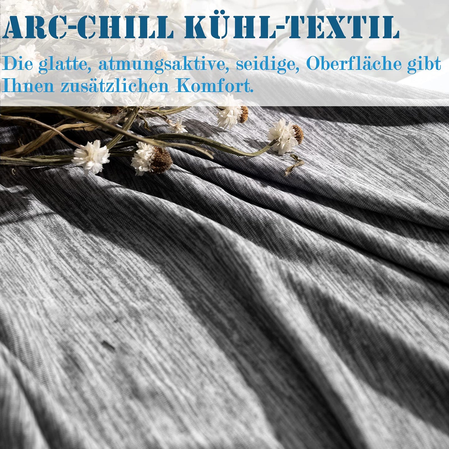 WOLTU summer blanket Self-cooling blanket Microfiber Arc-Chill, Cooling blanket with Q-Max>0.45 for sleeping, cool and skin-friendly, soft sofa blanket Travel blanket 200 x 220cm Gray