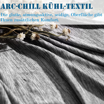 WOLTU summer blanket Self-cooling blanket Microfiber Arc-Chill, Cooling blanket with Q-Max>0.45 for sleeping, cool and skin-friendly, soft sofa blanket Travel blanket 200 x 220cm Gray