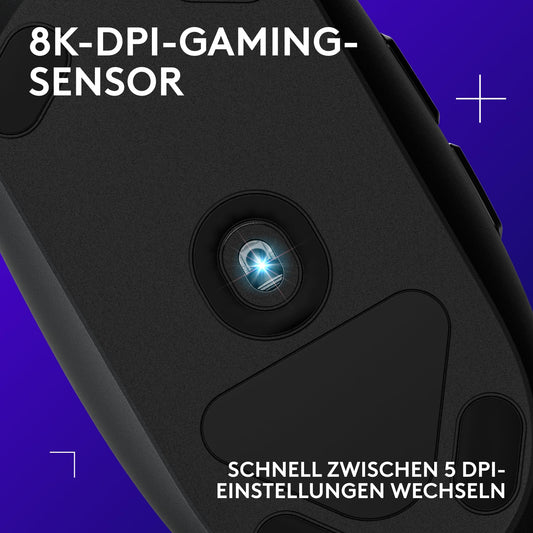 Logitech G203 Gaming Mouse with customizable LIGHTSYNC RGB lighting, 6 programmable buttons, gaming-grade sensor, 8,000 DPI tracking, lightweight - Black