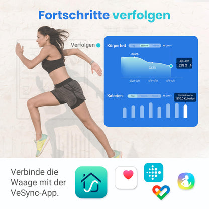 Etekcity body fat scale with large display, measures body fat and muscle mass, accurate bathroom scale with heart rate, unlimited user profiles in the app, WiFi & Bluetooth, USB charging