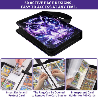 AnnuzoQ Collectible Card Album for Cards, Collectible Card Binder 50 Pages 400 Card Capacity, Collectible Album Card Holder Folder Book