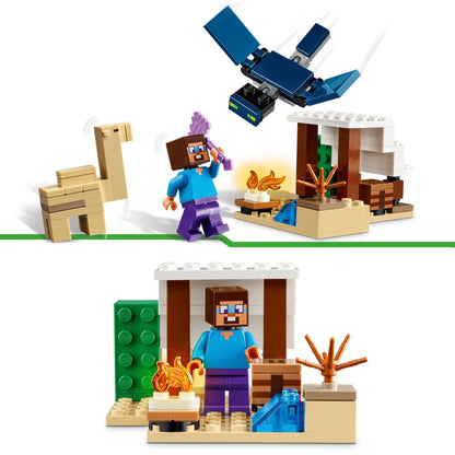 LEGO Minecraft Ambush at the Nether Portal, gaming toy in the Nether & Minecraft Steve's Desert Expedition, set for boys and girls based on the video game.