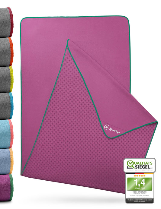 NirvanaShape Yoga Towel non-slip | Hot Yoga Towel with anti-slip nubs | hygienic yoga towel cover for yoga mat [185 x 63 cm]