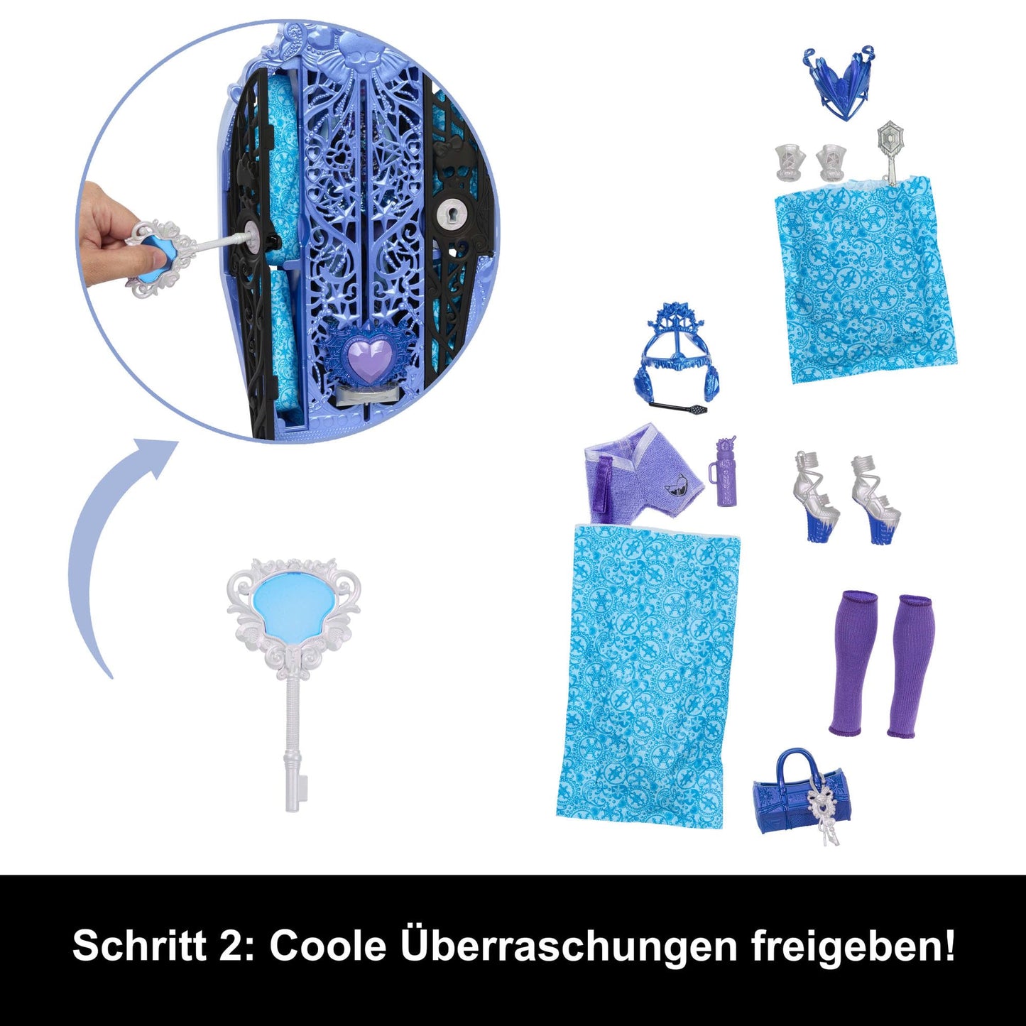 Monster High Skulltimate Secrets doll and accessory set, Monster Mysteries Abbey Bominable with wardrobe and over 19 surprises including outfits, HXH87.