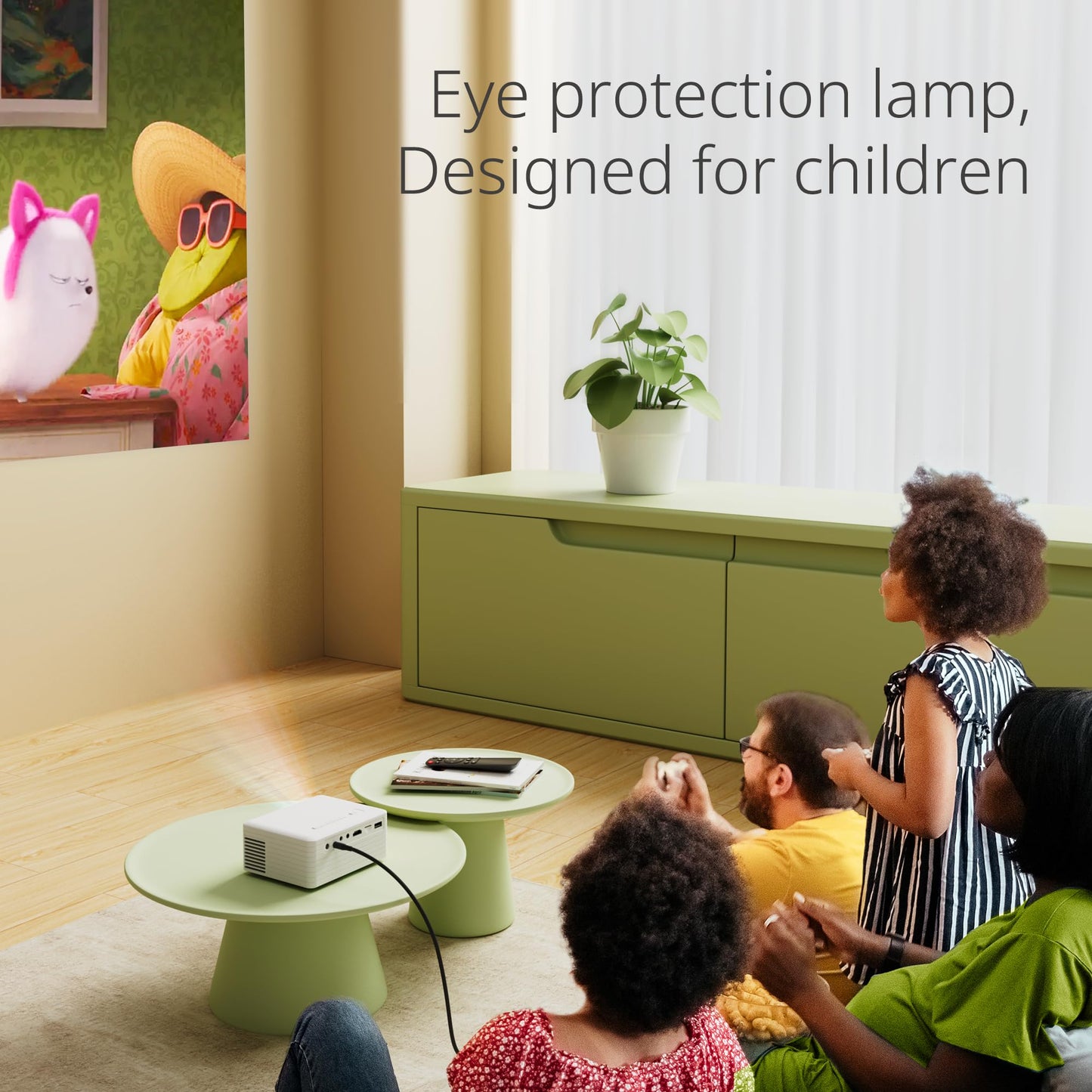 Mini projector for mobile phones, 2025 YOTON Y3 small 1080P supported, 15000L mini projector for home theater, 50% zoom outdoor projector compatible with HDMI/USB/Phone/PS5/TV Stick/The best choice for kids.