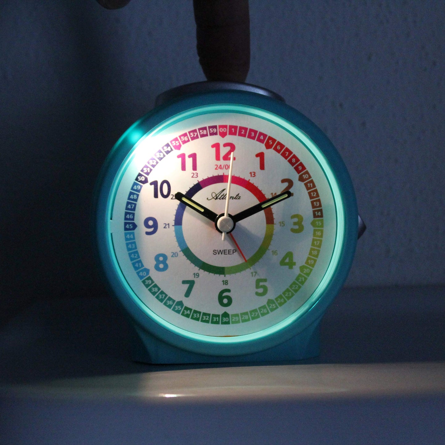Atlanta children's alarm clock boys without ticking analog blue - 1999-5