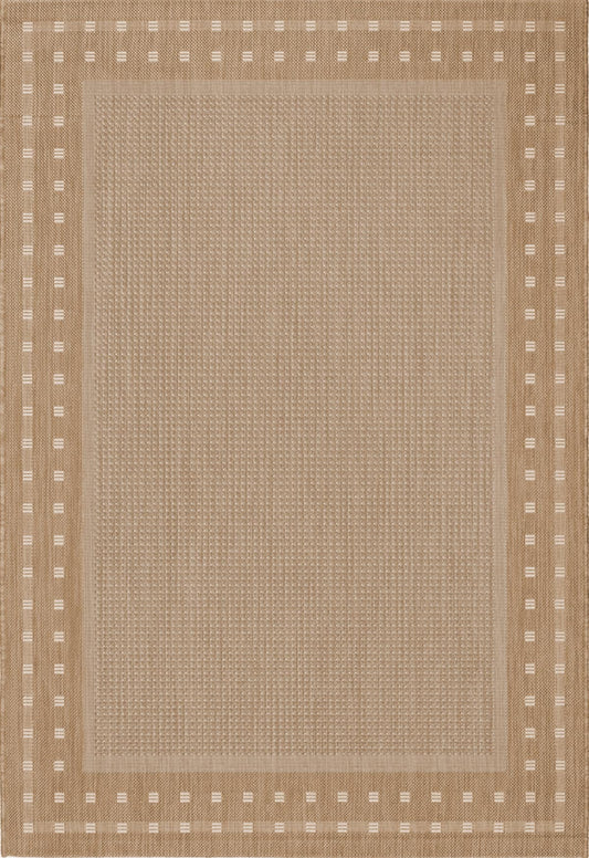 The carpet Mistra is a modern indoor and outdoor rug, perfect for the living room, bedroom, or patio. Weather-resistant, durable, and easy to clean, in brown, 160 x 230 cm.