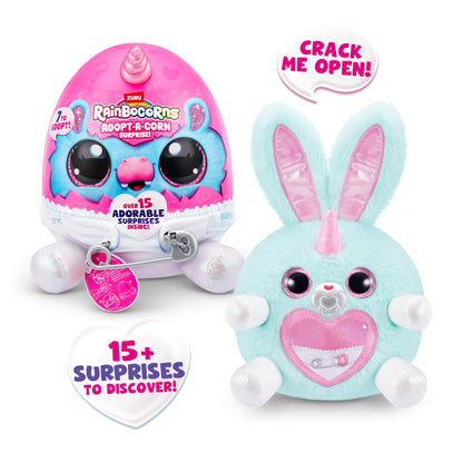 Rainbocorns, Adopt-A-Corn Surprise (Bunny) by ZURU. Plush toy, collector's plush, baby, surprise eggs for girls & kids.