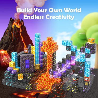 Magnetic Building Blocks - Build My Magnetic World Magic Sword Portal Set, Building Toy Magnetic Tiles for Kids 3+, Educational Toy Kids Games Gifts for Boys & Girls 3-5 5-7