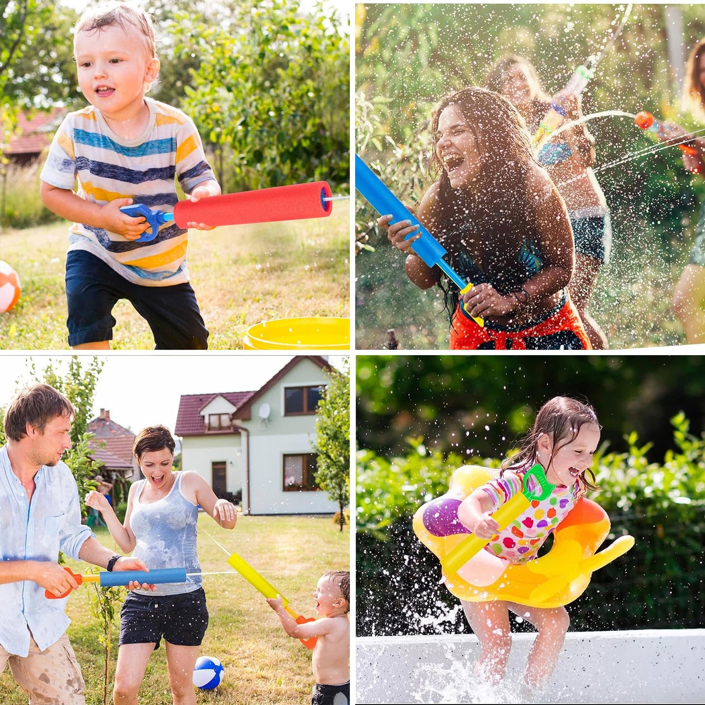 Water gun foam 38cm water gun children water squirts water squirt gun children squirt gun water large range water guns set water toys for pool beach games (6Pcs)