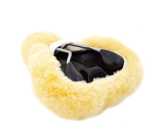 Reissner lambskin bicycle saddle cover made of Merino lambskin FSB-A-2 gobi 30x25cm.