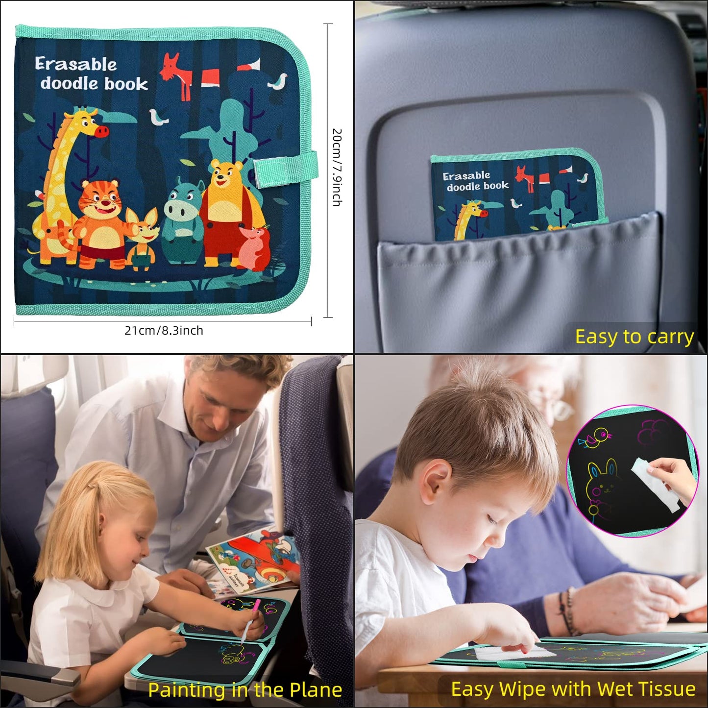 Magic chalkboard for kids, large, magnetic, creative toy for girls and boys, 3 years, graffiti, magnetic, multicolor, wipeable, learning gift for toddlers.