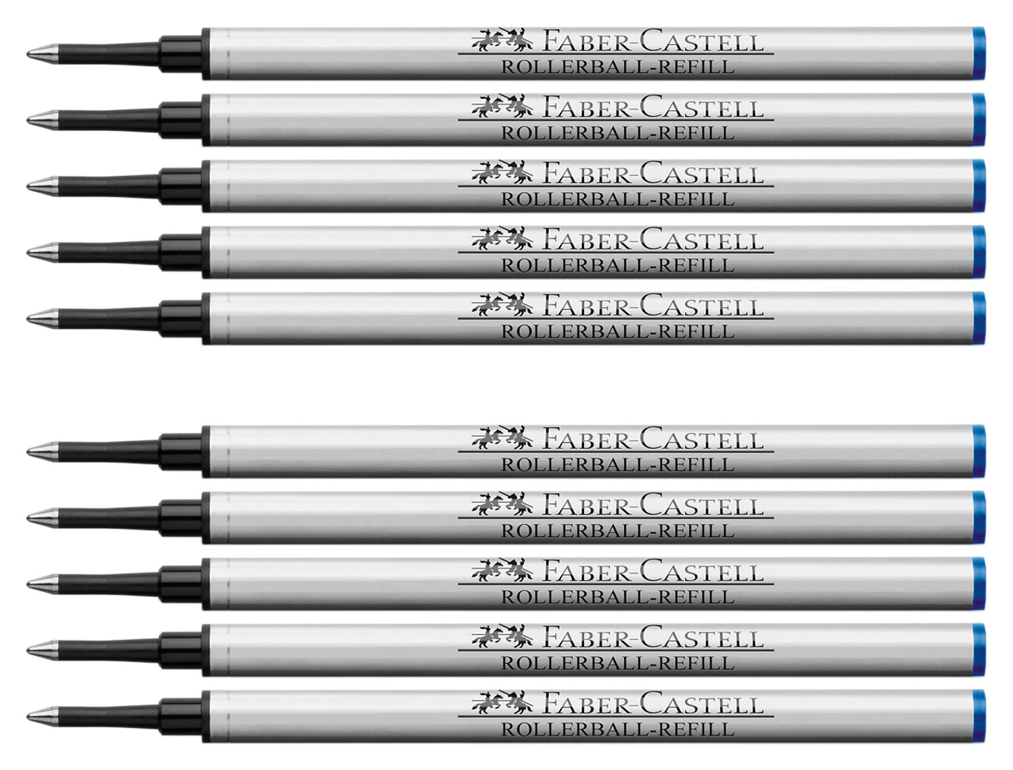 Faber-Castell 148712 - Refill for Basic Rollerball Pen (10 pack, blue)