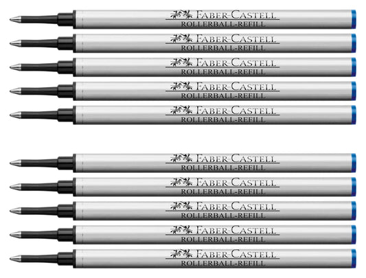 Faber-Castell 148712 - Refill for Basic Rollerball Pen (10 pack, blue)