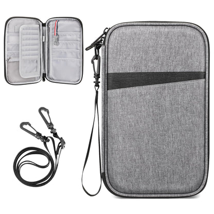 FINTIE Passport Holder Family Travel Organizer, RFID Blocking Waterproof Phone Wallet Passport Cover ID Case Document Holder for 6 Passports for Women and Men, Gray