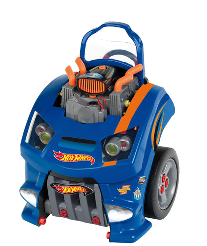 Theo Klein 2822 Hot Wheels assembly car I Engine block with educational repair functions I Battery-powered headlights and horn I Dimensions: 43 cm x 40 cm x 52.5 cm I Toy for children aged 3 years and above