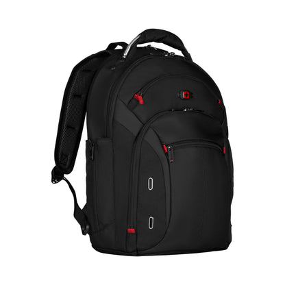 WENGER Gigabyte laptop backpack with tablet compartment, 16-inch notebook, 10-inch tablet, organizer, 17 l capacity, unisex design for business, school, and travel, black, 600627.
